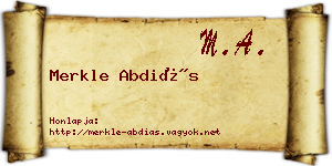 Merkle Abdiás névjegykártya